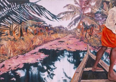 Backwater Dream Kerala painting by Claire Cansick