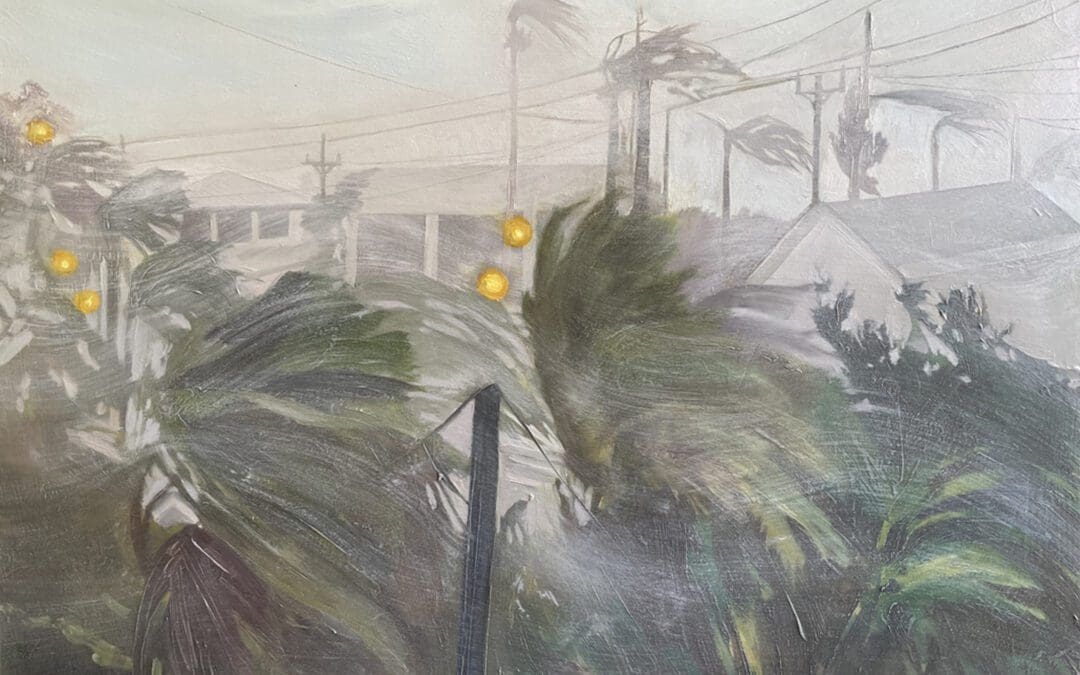 Hurricane Ian Florida 29.09 BBC News painting by Claire Cansick